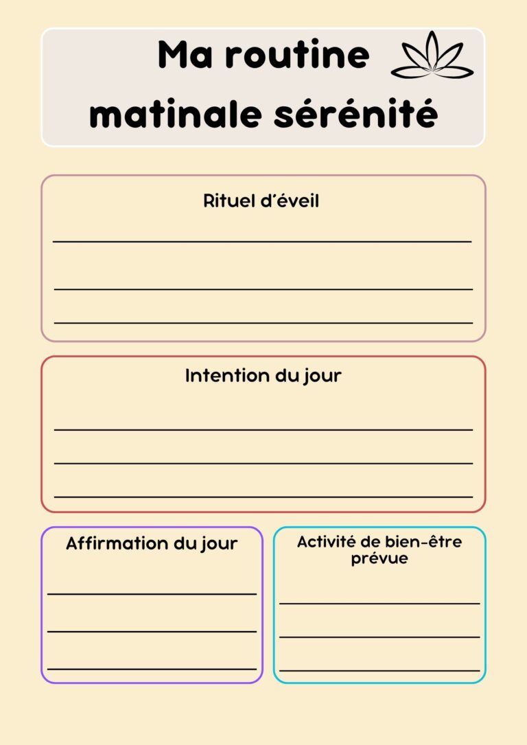 Ma routine matinale serenite