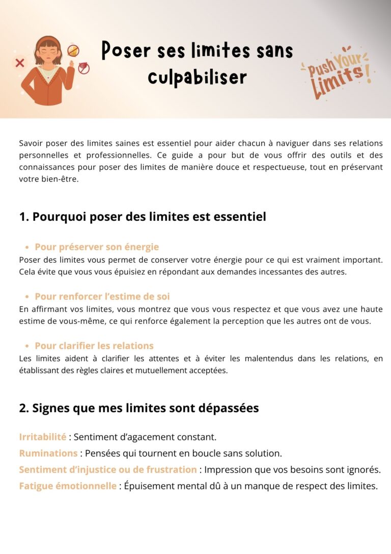 Poser ses limites sans culpabiliser